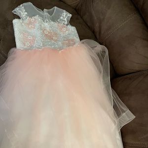 New Light Pink Lace and Tulle Dress